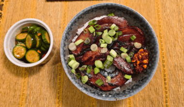 Very rough and ready Butadon with cucumber tsukemono (pseudo-asazuke)
