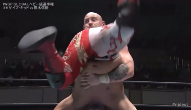 Gabe Kidd giving out free spike piledrivers!