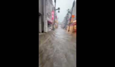 Togoshi Ginza Shopping Street Submerged in Severe Flooding After Torrential Rains in Tokyo