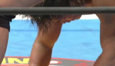 Hirooki Goto looks to get Tanahashi up for Shouten but is instead met with an astonishing counter Slingblade from The Ace in their 2007 classic