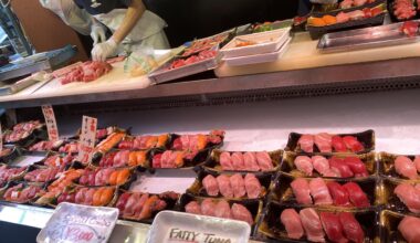 Freshly made sushi in Japan