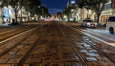 Fukui City street car rails