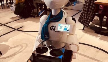 Robot waiters in Tokyo