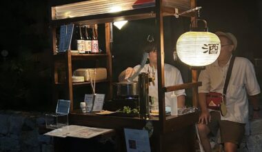 Kamogawa riverside mobile sake/craft beer bar!