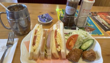 Can’t beat an egg sandwich combo lunch in Japan