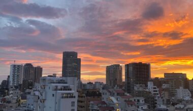 The sunset a week or so ago from my マンション