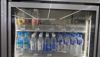 Empty shelf at a Mini Stop of Asahi sparking water due to ransomware attack