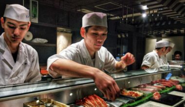 Sushi counter, Tokyo, Japan