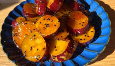 I made some glazed satsuma imo with butter and soy sauce