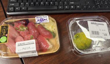Blue Fin Nigiri, Tamari and Yuzu for lunch