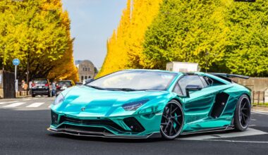 Supercar heaven at Meiji Jingu Gaien Gingko Avenue in autumn.