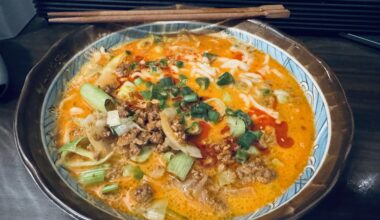 [Homemade] I tried to make tan tan men ramen.