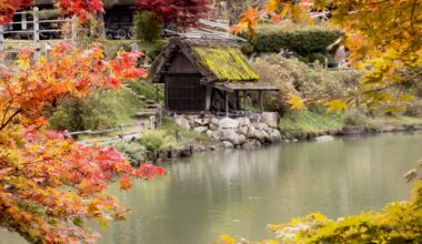 Fall colors in Hida Folk Village Takayama
