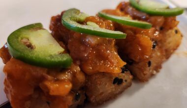 Crispy Rice Spicy Tuna w/ Jalapeno Slices and Ponzu