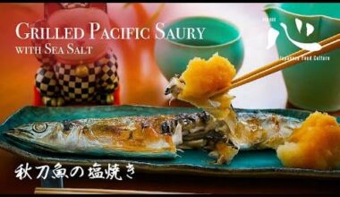 🍂🇯🇵Grilled Pacific Saury with Sea Salt | Authentic Japanese Autumn Dish(秋刀魚の塩焼き)