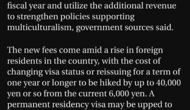 Visa fees will increase from next year
