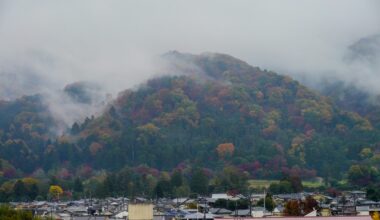 Misty mountains above Shugakuin Imperial Villa, Tuesday morning