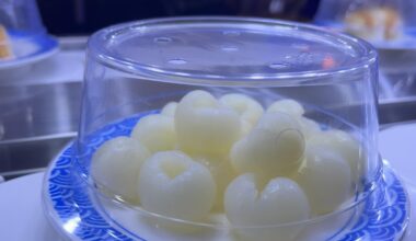 What is this fruit at the revolving sushi bar?