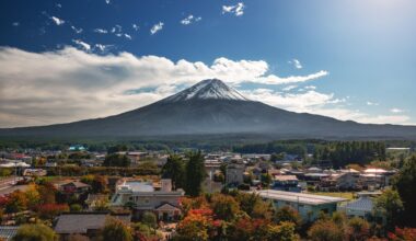 Mt. Fuji on the first day of snowfall in 2025