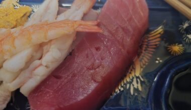 My tuna sashimi was oddly happy to see me