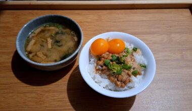 oldish pic but I got 2 yolks in my natto tamagokakegohan