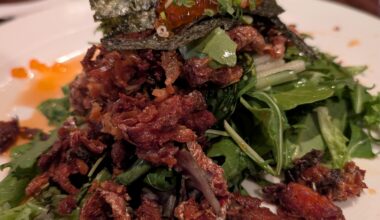 Crispy Salmon Skin Salad