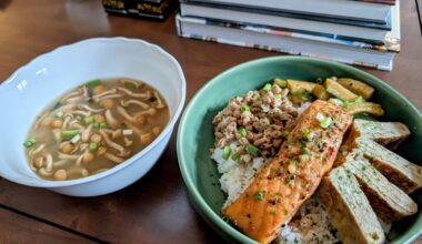 Homemade high protein donburi breakfast 💪🏻