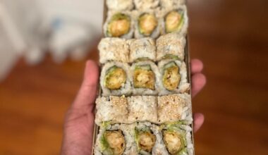 At home sushi night with friends