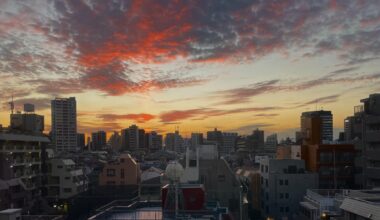 Sunset from my 5F office (2025.11.24)