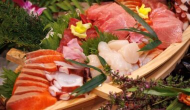 [Sendai, Japan] Sashimi boat: maguro, salmon, hotate, tako—what’s your first pick?