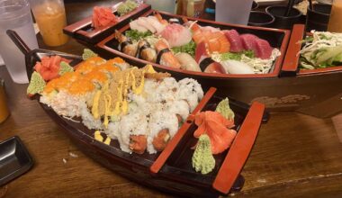 Managed to finish two boats of sushi