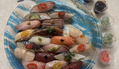 20 piece assorted nigiri tray at Kin Kin O-Ka-Ne in Toronto