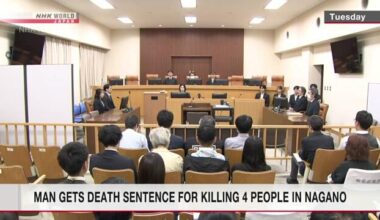Man gets death sentence for killing 4 people in Nagano street attack
