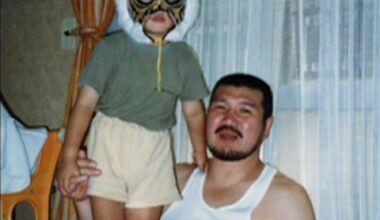 A young Katsuyori Shibata with his father Katsuhisa
