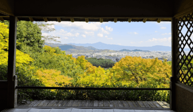 View of mt. Hiei from Arashiyama and all of Kyoto in between