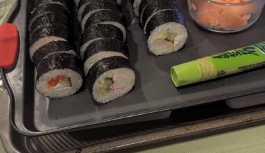 Made sushi for poker party; what's best way to store at safe temp for open grazing at a party?