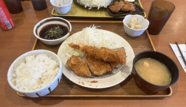 Pork Katsu with a large ebi fry