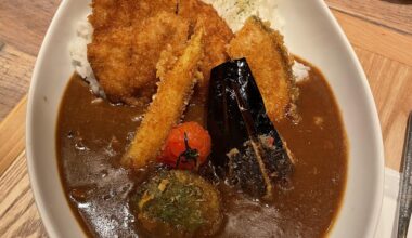 The best thing I ate in Japan. Pork katsu & vegetable curry from Tarekatsu in Kyoto