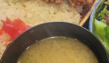 Miso soup, chicken katsu and curry