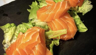 Salmon sashimi in Milan