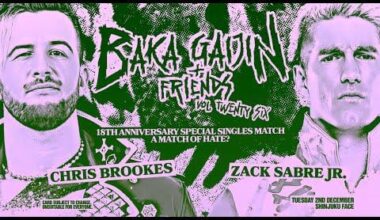 Baka Gaijin + Friends is currently streaming their latest show on YouTube, including Chris Brookes vs Zack Sabre Jr.