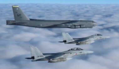 US nuclear-capable bombers fly with Japanese fighters over Sea of Japan