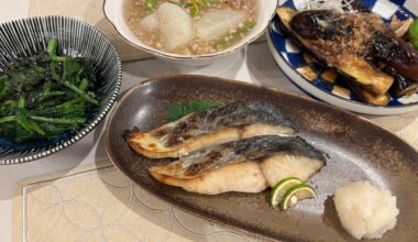 Grilled some Spanish mackerel and made a few vegetables