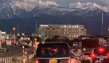 Dusk over the Tateyama Mountain Range