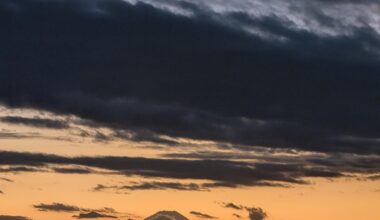 Autumn sunset and Mt. Fuji