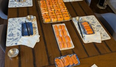 Costco Salmon Nigiri for Thanksgiving