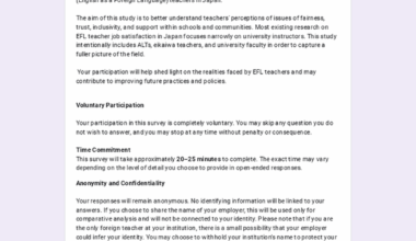 EFL Teacher Survey Update