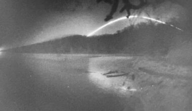 1 week exposure Solargraph of Hangetsu lake at the base of Mt. Yotei, Hokkaido