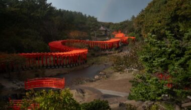 A brief gap in a storm while at Takayama Inari Shrine