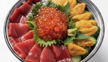 Maguro, Uni, and Ikura Donburi